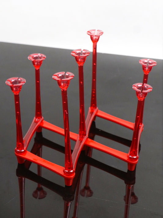 Foldable Glass Stand & Candle Stand Red