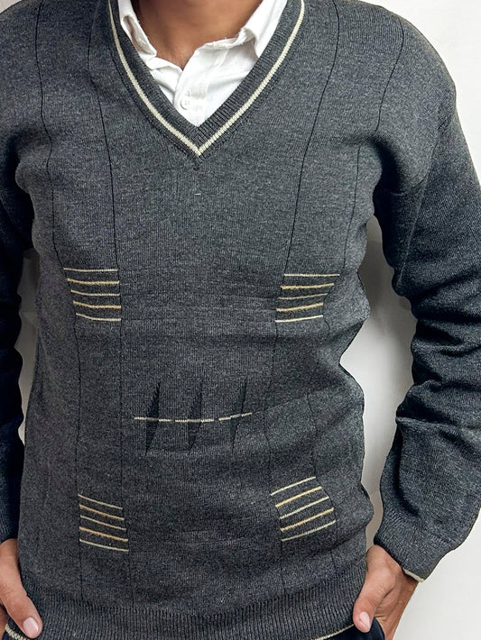 Charcoal Full Sleeves Sweater for Men MSW48