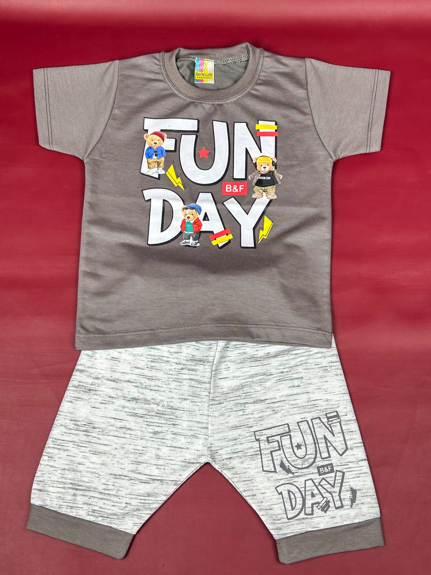 1Yr - 4Yrs Fun Day Grey Suit For Kids BS254