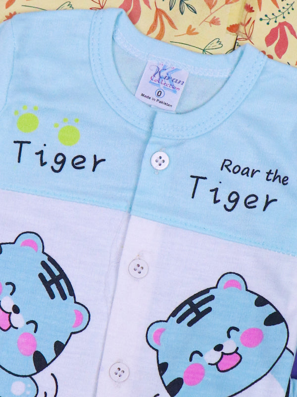 0Mth - 3Mth Tiger Sky Blue Baba Suit For Newborns HG NBS106