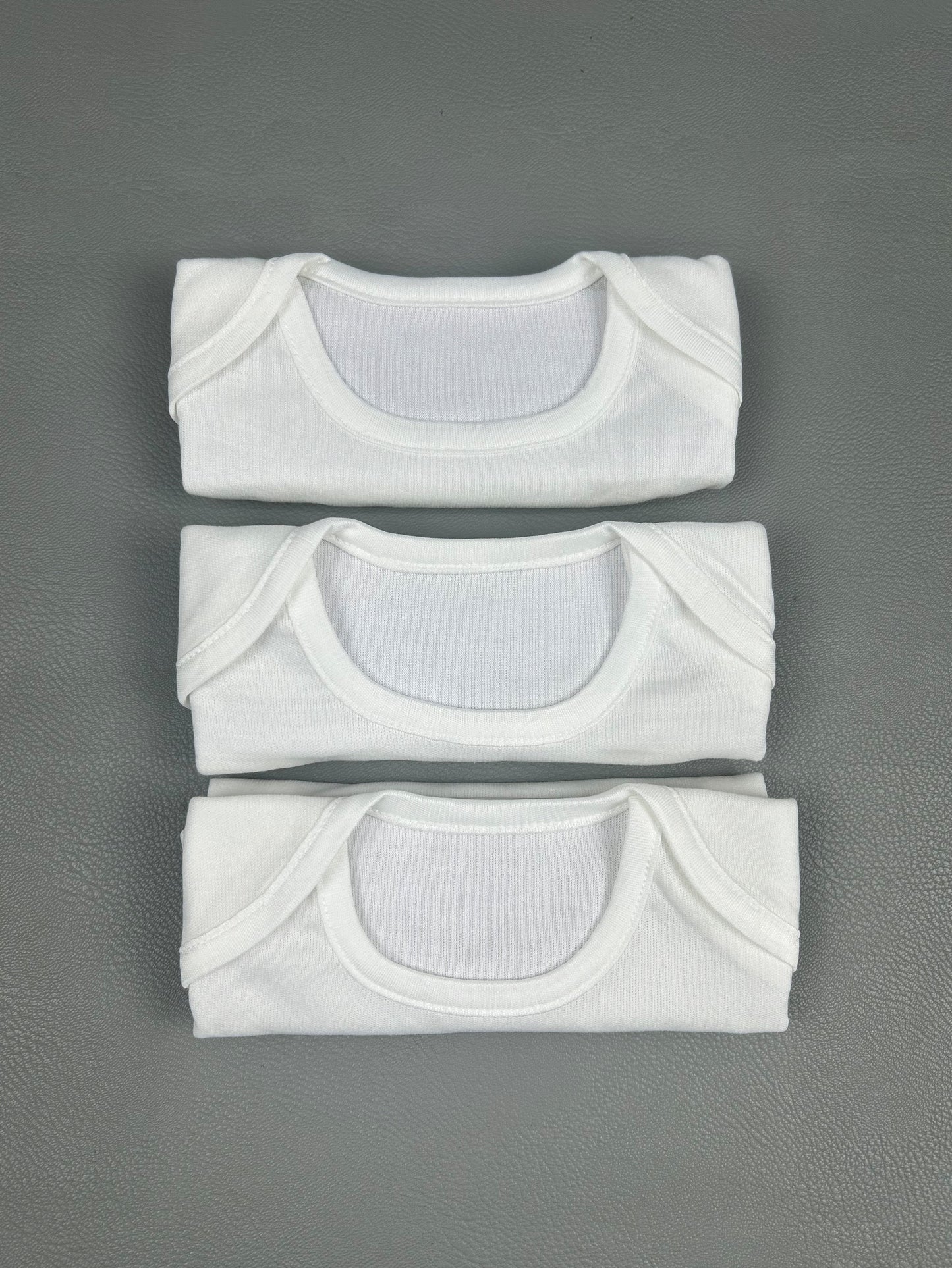 0Mth - 3Mth Pack of 3 White Body Suit For Newborns