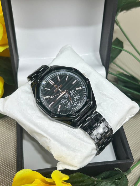 Black Stainless Steel Watch For Men MW96