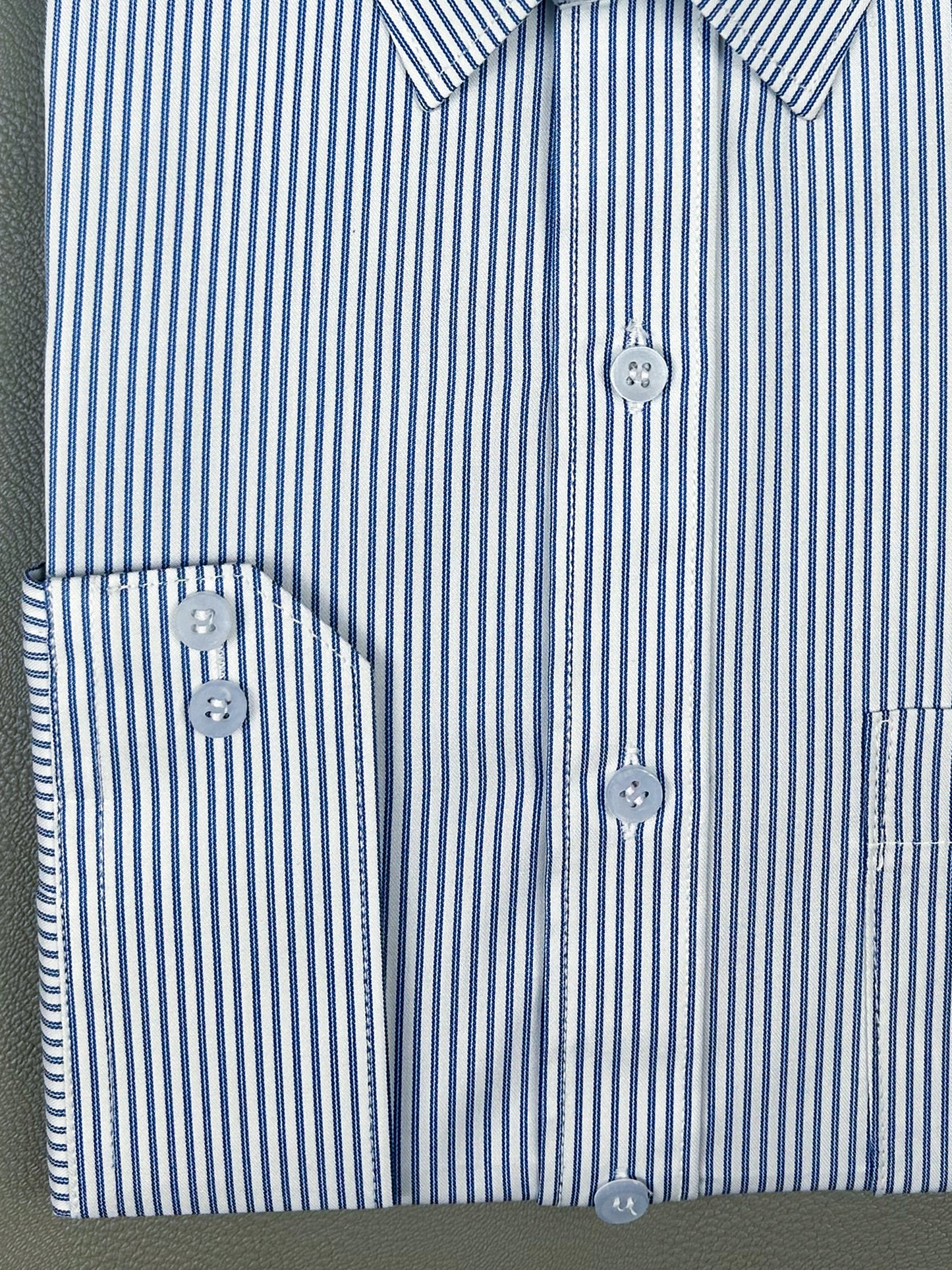 Dark Blue Lines Formal Dress Shirt For Men MFS191