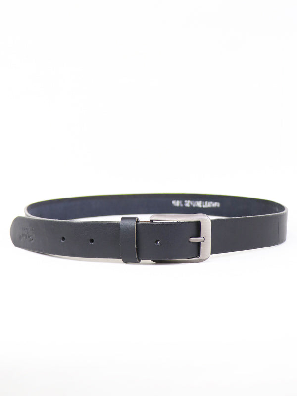 Black Leather Slim Belt