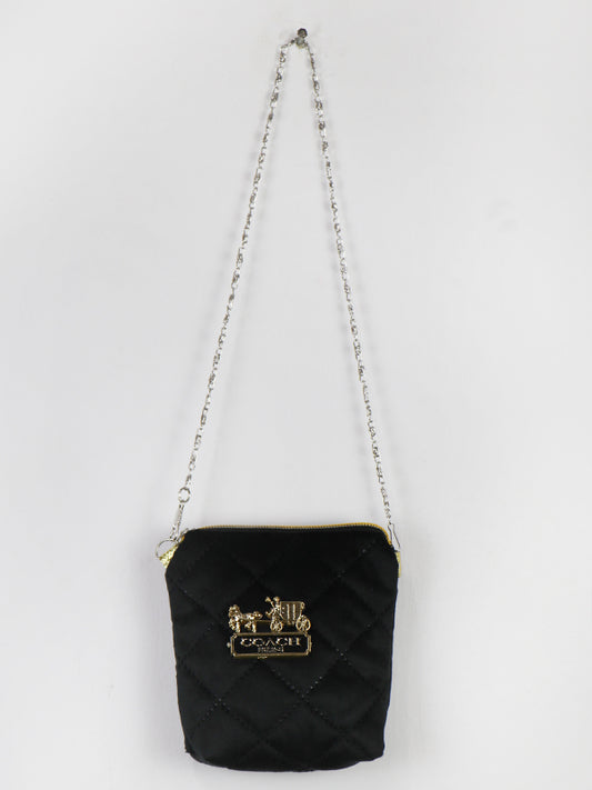 Stylish Velvet Handbag For Girls COACH Black 29