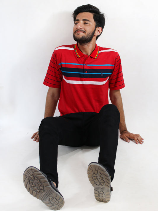 AM Men's Polo T-Shirt Red