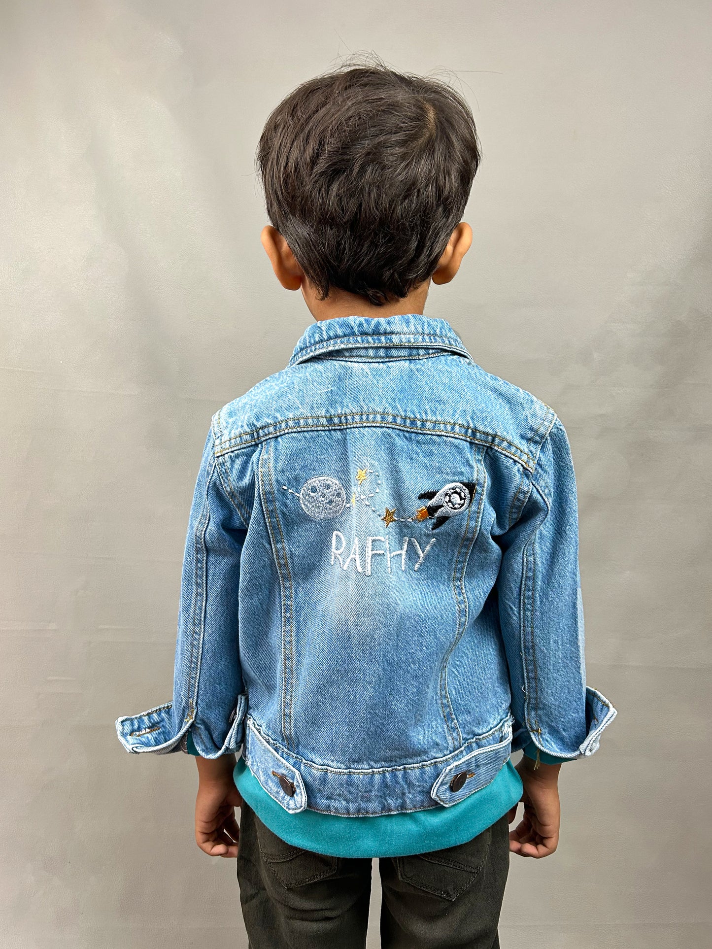 6Mth- 8Yrs RAF Faded Light Blue Denim Jacket For Kids KJ14