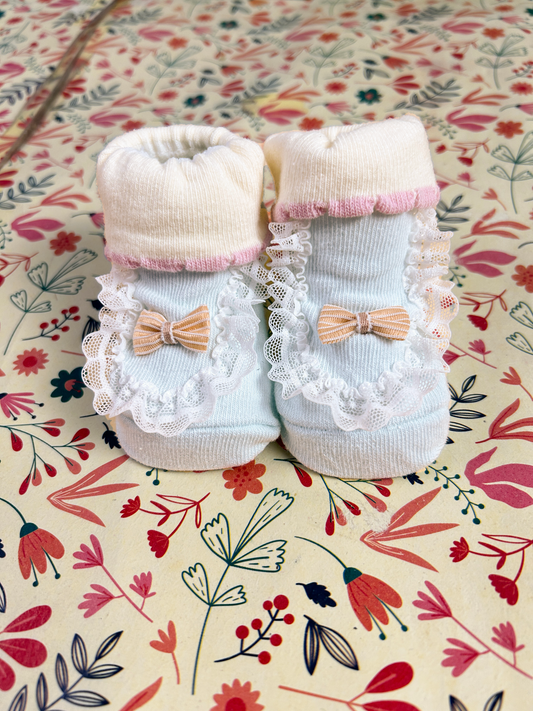 Floral Booties For Newborn NB07