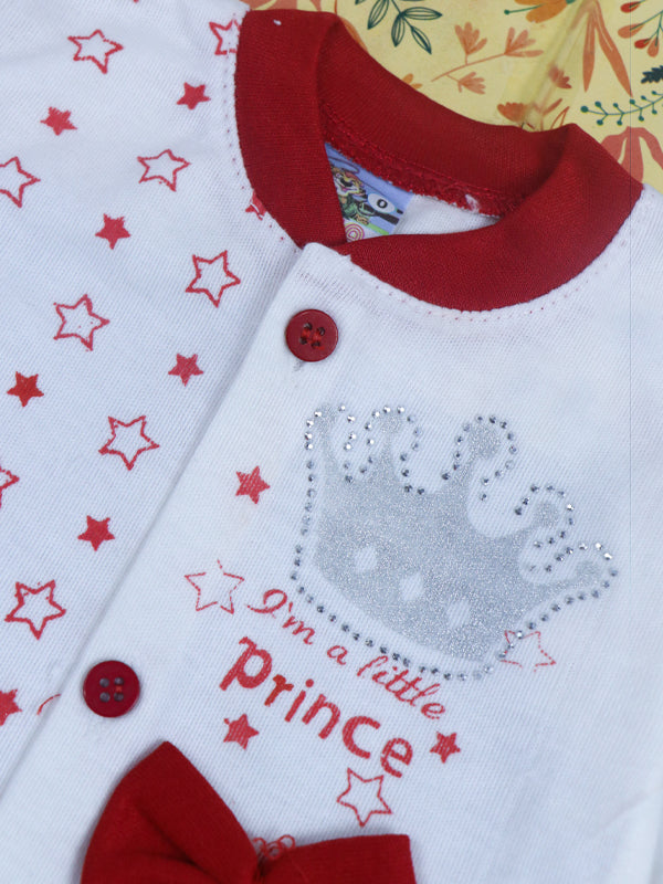 0Mth - 3Mth Prince Red Baba Suit For Newborns NBS86