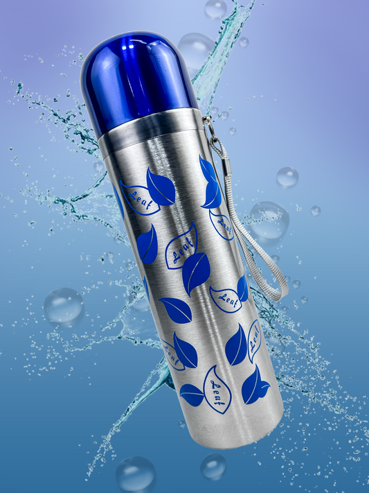 Blue Stainless Steel Leave Bottle 500 ML D-68