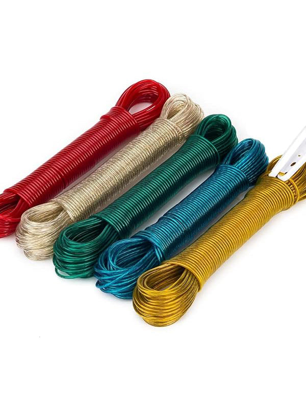 Clothesline Heavy Duty Wet Cloth Laundry Drying Wire Multicolor