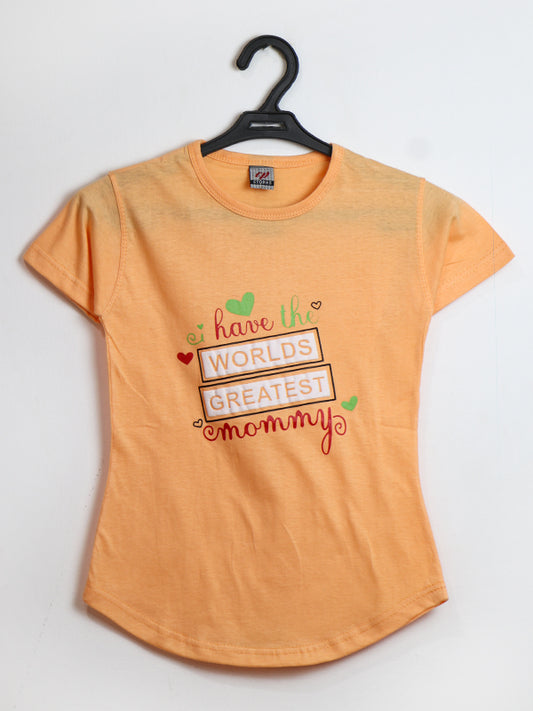 GTS10 M Girls T-Shirt 4Yrs - 7Yrs World's Greatest Orange