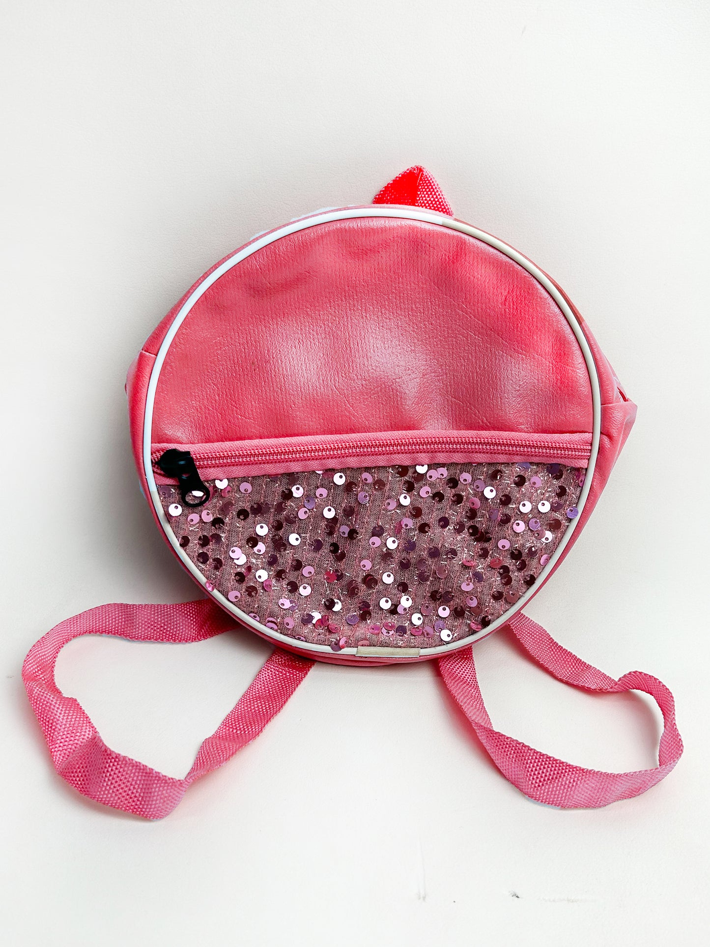 Fancy Round Glitter Bag for Girls Pink