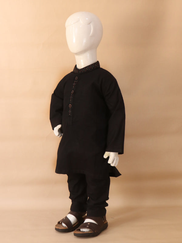 BKP03 TG Boys Kurta Pajama 2Yrs - 14Yrs Black Multidesign