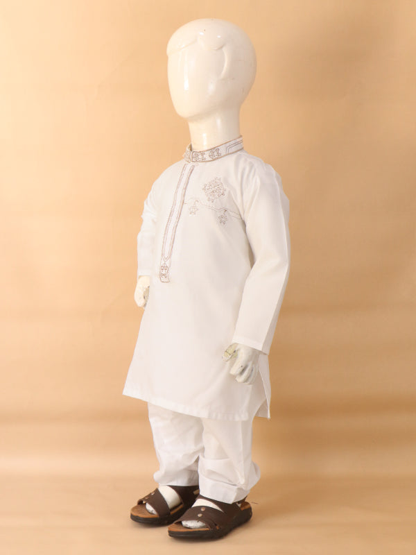 BKS37 IM Boys Shalwar Kameez Suit 2Yrs - 14Yrs White