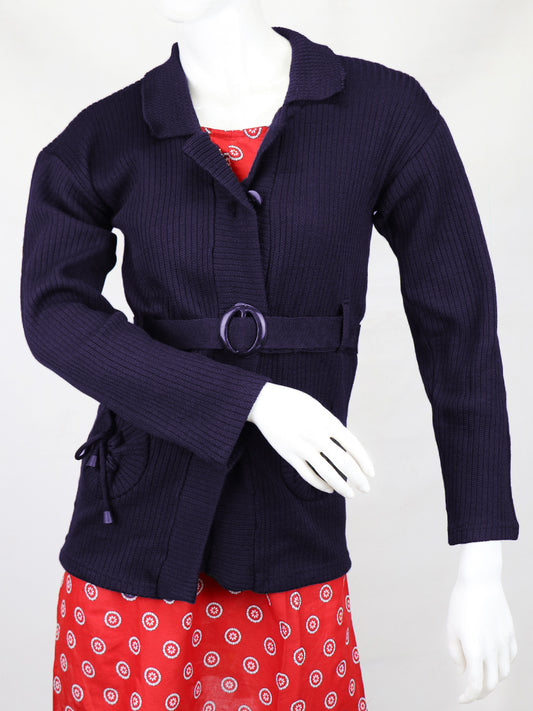 Women Full Sleeves Sweater Navy Blue WSW41
