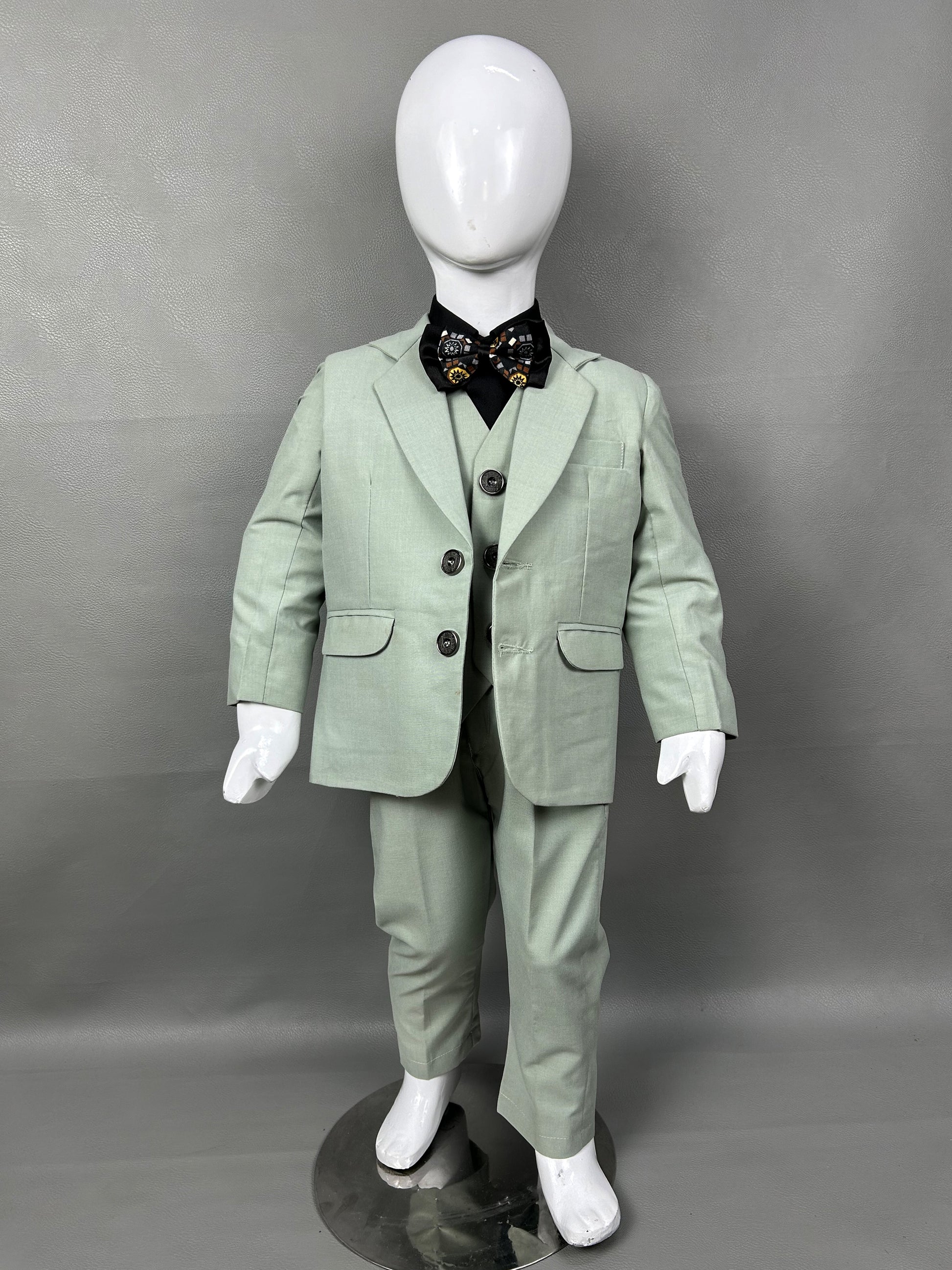 6Mth 10Yrs Light Green 5Pcs Coat Pant Suit for Boys BCP21