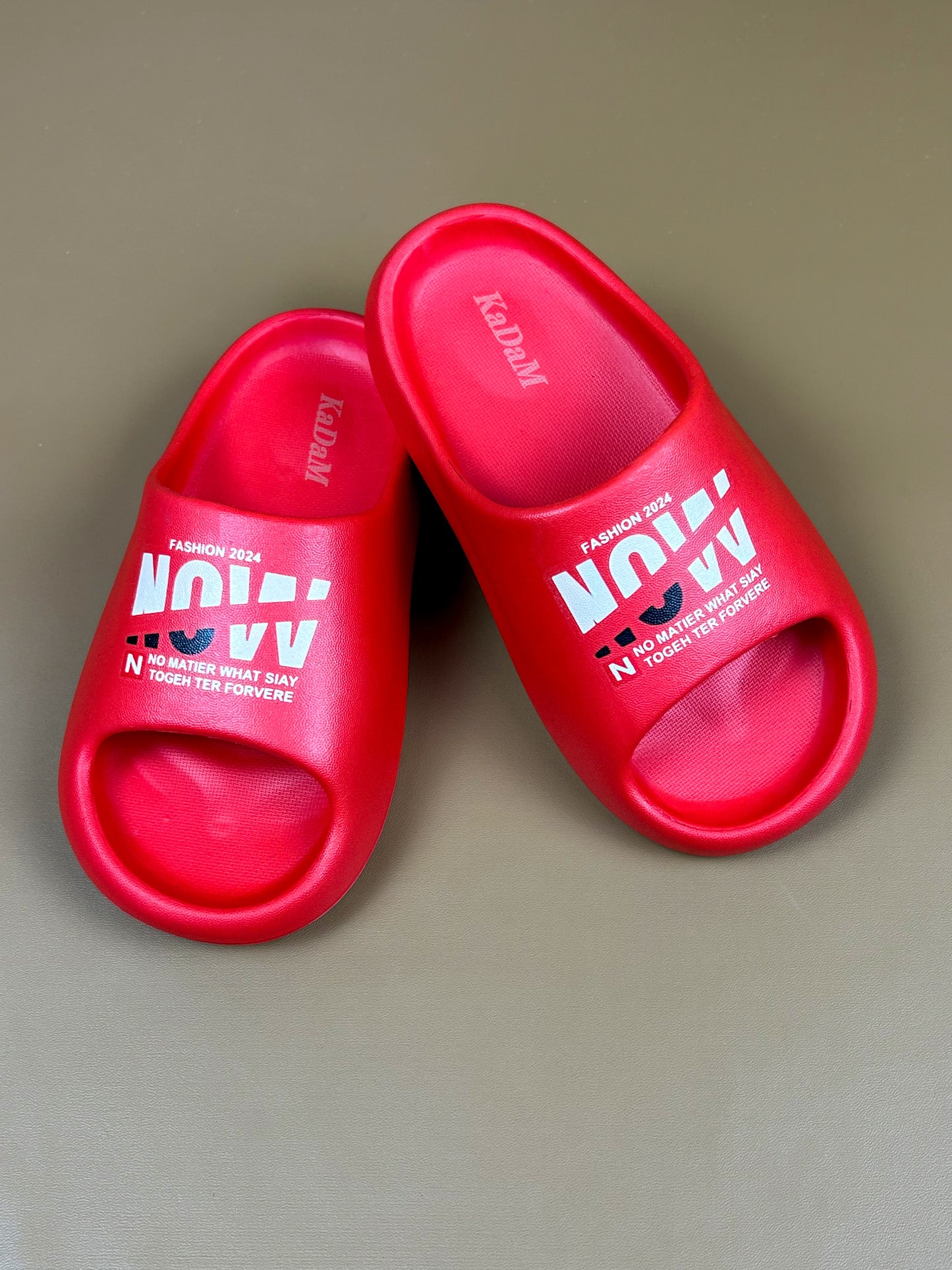 Red Casual Soft Slippers for Kids KS11