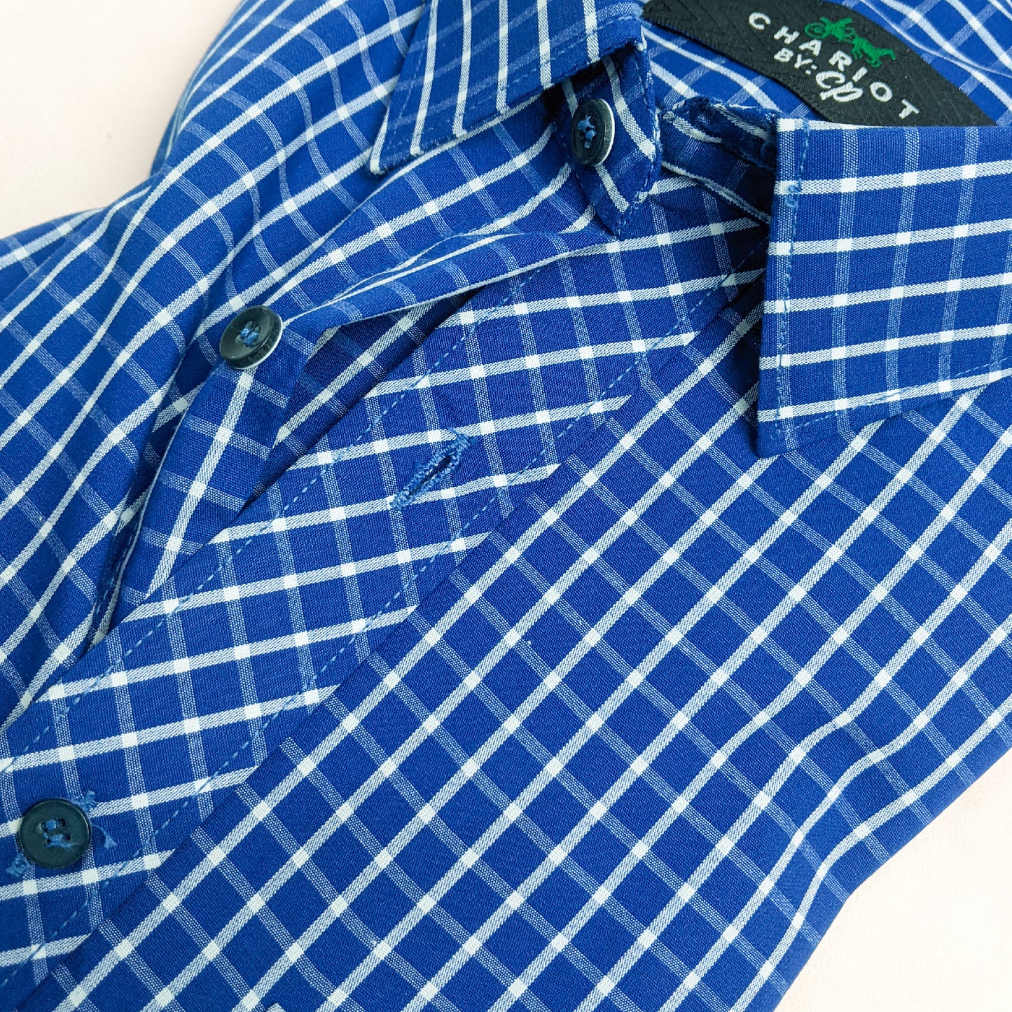 Blue Checks Formal Dress Shirt For Men AN MFS102