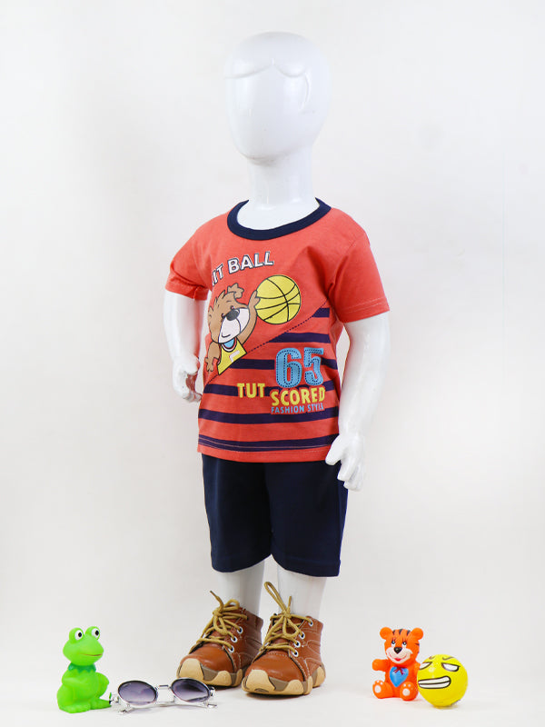 TG Kids Suit 1Yrs - 4Yrs Baskit Ball Carrot Red