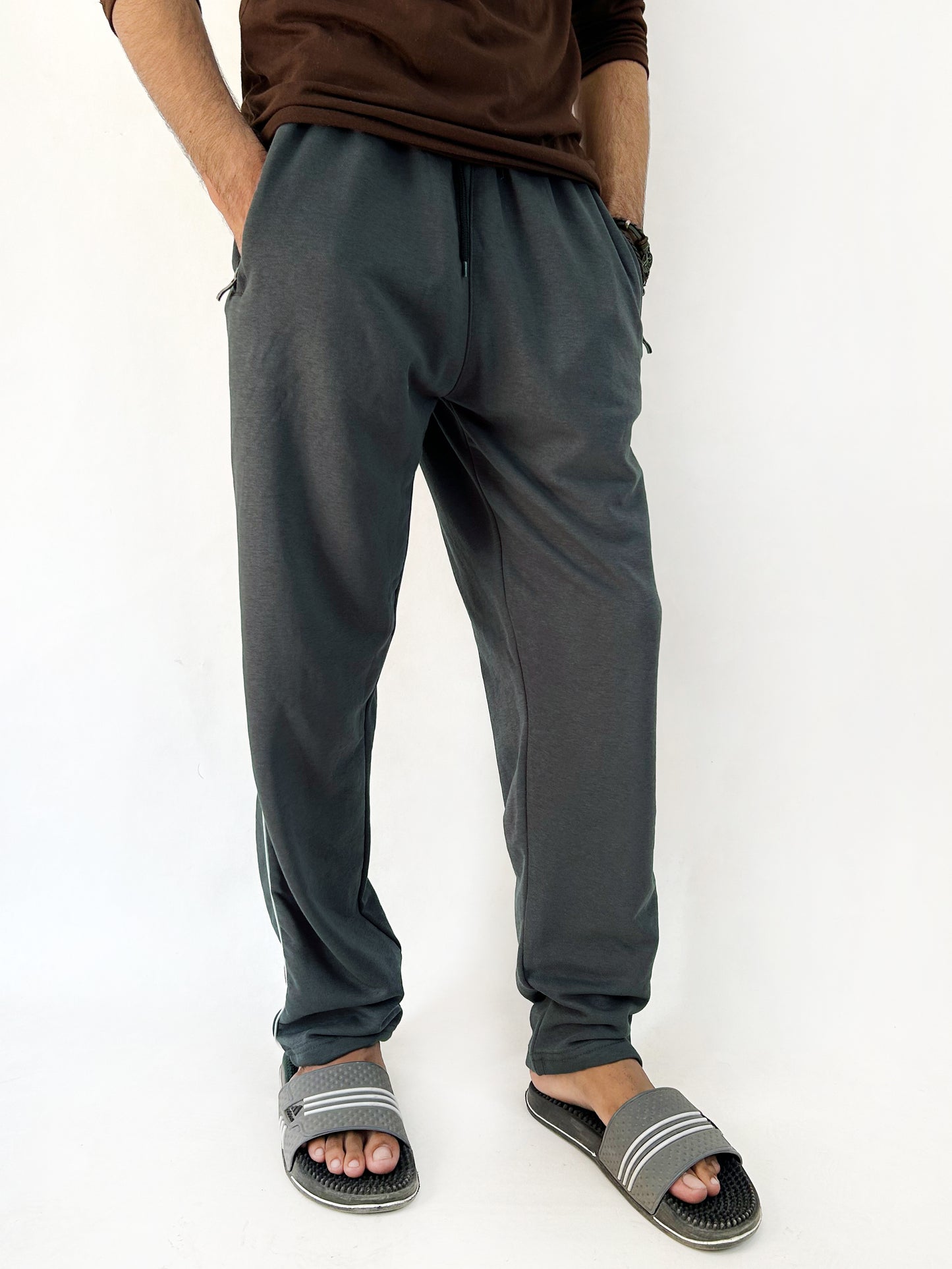 Dark Grey Plain Trouser For Men's MT94