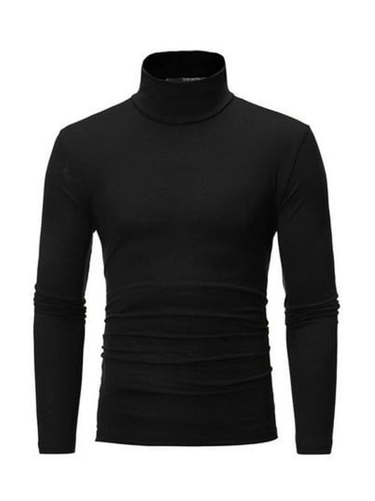 KH Men's Plain High Neck Black