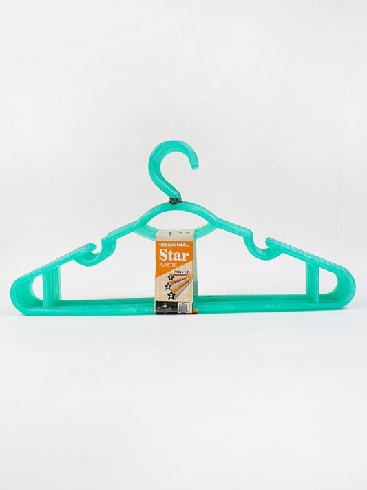 Plastic Clothes Hanger With Tie Rank Pack of 10 Sea Green