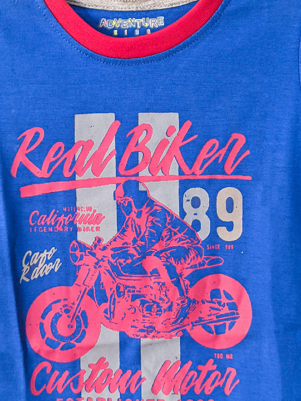 2Y - 9Y Real Biker Blue T-Shirt For Boys BG BTS07