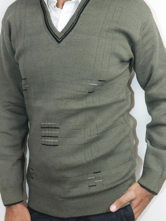 Green Shade Full Sleeves Sweater for Men MSW44