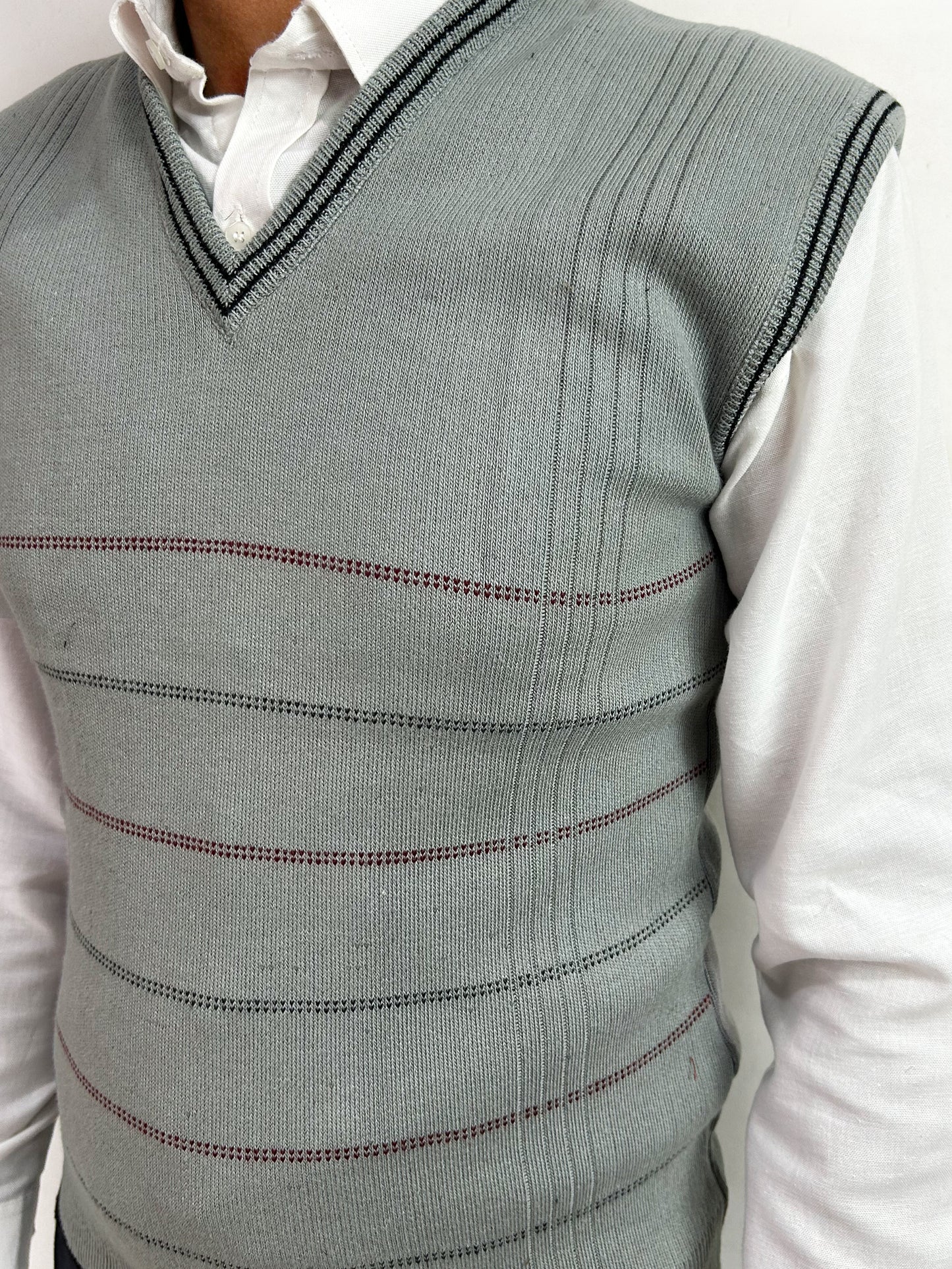 Light Grey Sleeveless Sweater for Men MSW30