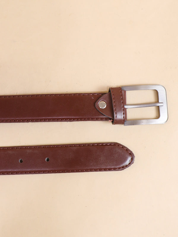 Brown Faux Leather Belt For Men's MB23