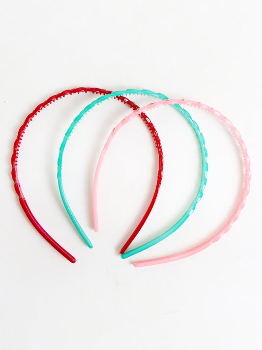 Pack Of 3 Plastic Hair Band 01 - Multicolor