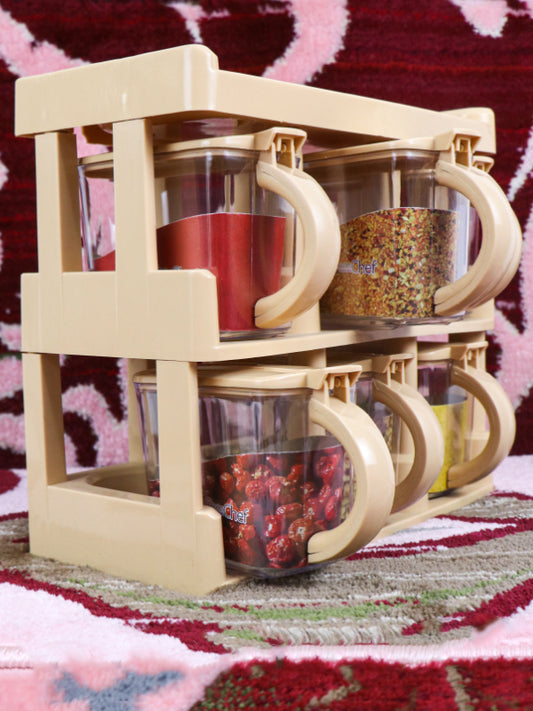 Fawn 2-Tier Spice Rack With 6 Spice Jars