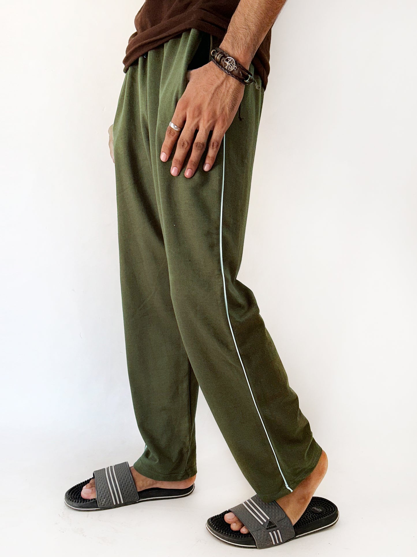 Dark Green Plain Trouser For Men's MT96