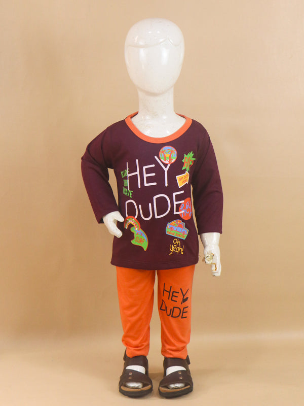 1Yr - 4Yrs Dude Dark Maroon Suit For Kids RG BS69