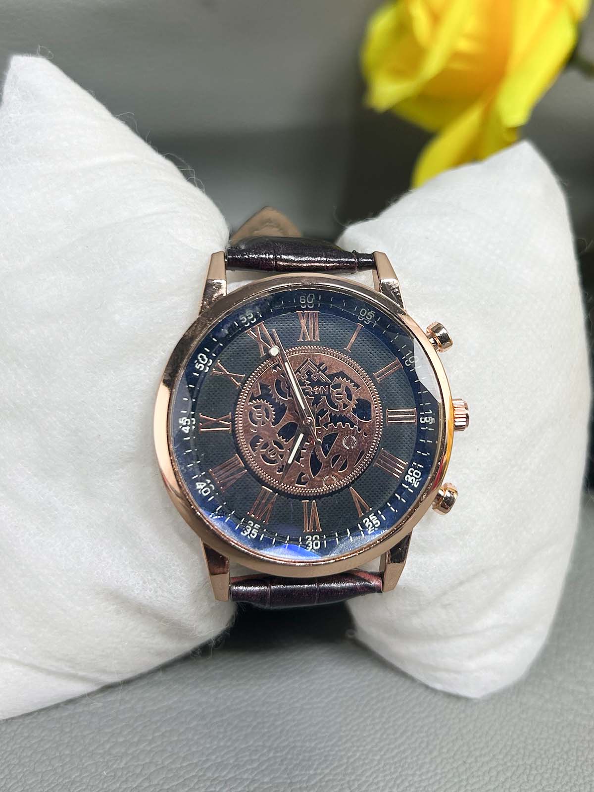 Dark Brown Strap Watch For Men MW186