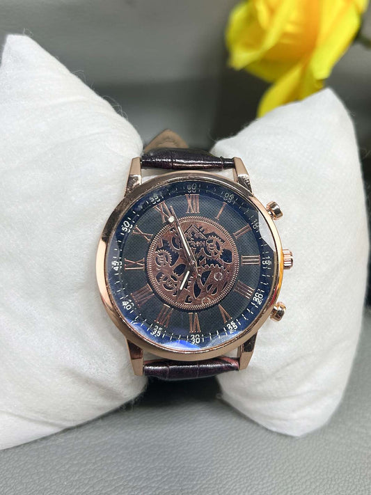 Dark Brown Strap Watch For Men MW186