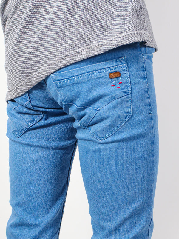Men's Stretchable Regular Fit Denim Jeans Light Blue