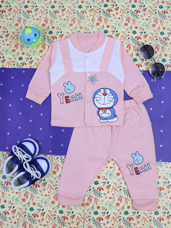 0Mth - 9Mth Doraemon Light Pink Baba Suit For Newborns BG NBS73