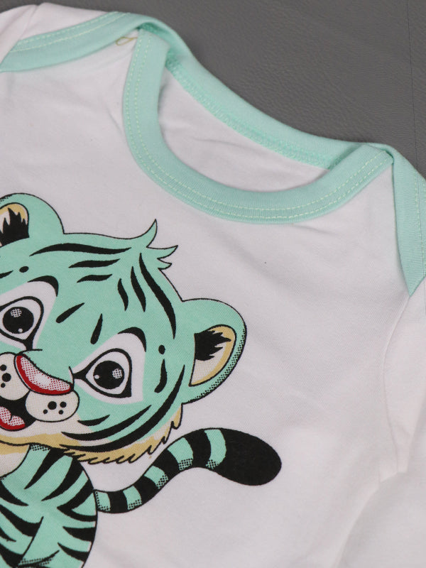 0Mth - 3Mth Tiger Light Green Romper For Newborn AJ NBR24