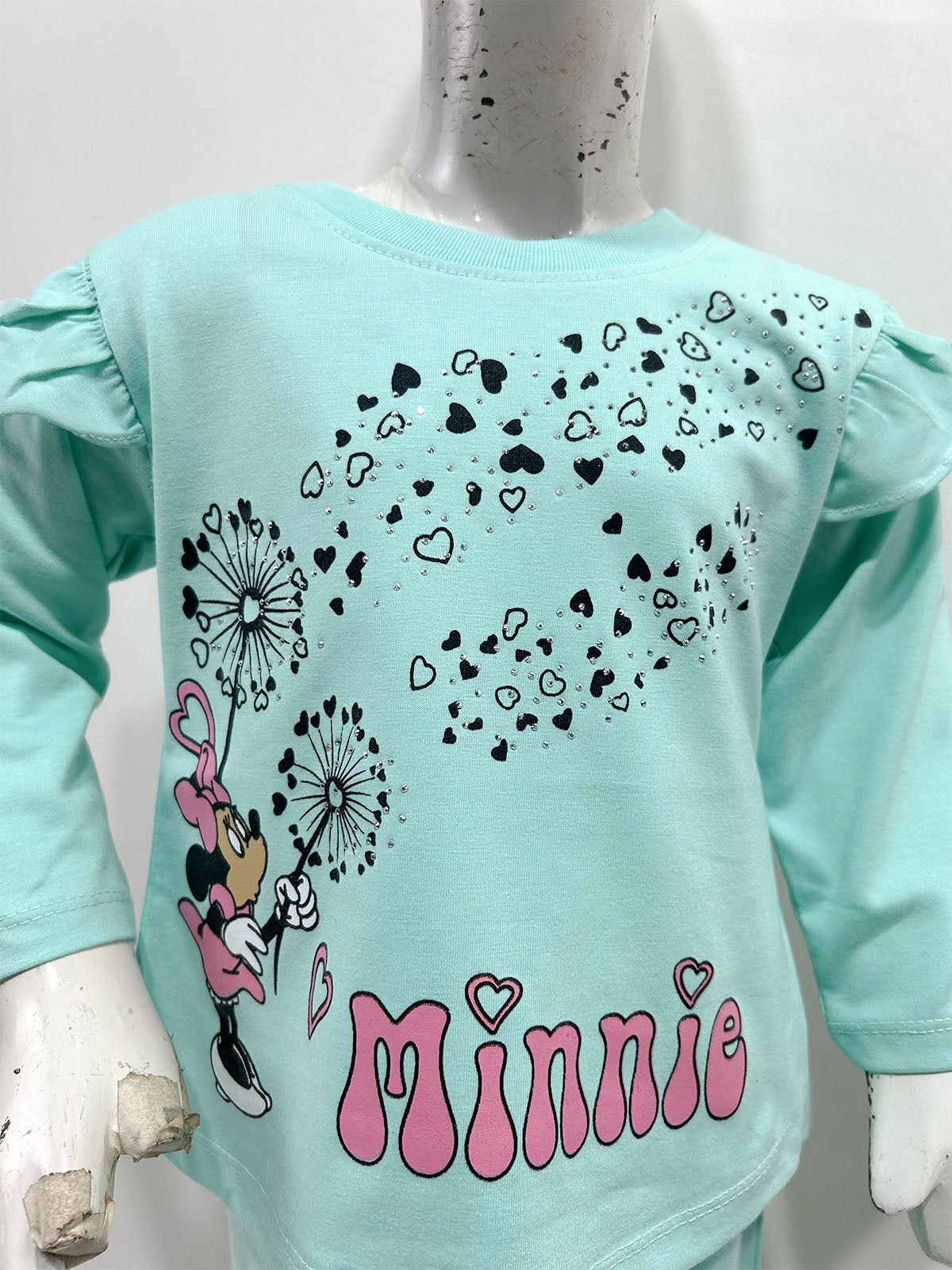 1Yr - 4Yrs Light Green Minnie Suit For Girls GS592
