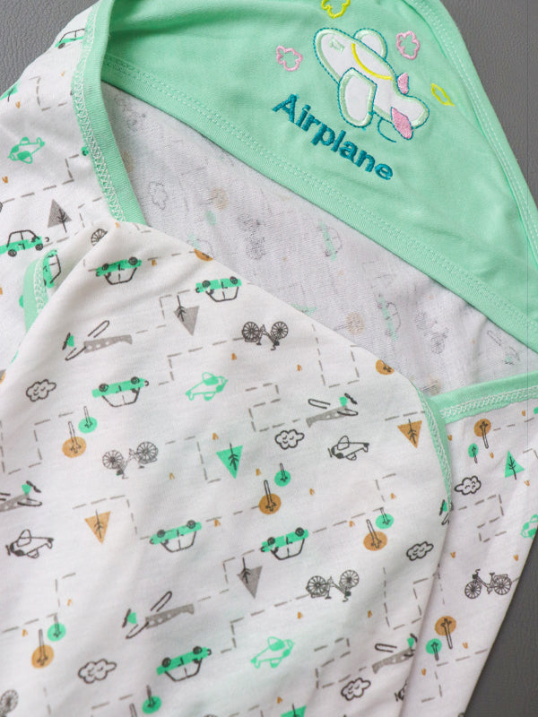 Light Sea Green Airplane Wrapping Sheet For Newborn NWS05