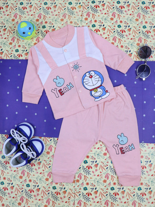 0Mth - 9Mth Doraemon Light Pink Baba Suit For Newborns BG NBS73