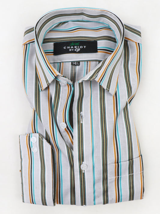 MFS14 AN Men's Formal Dress Shirt Multi Line