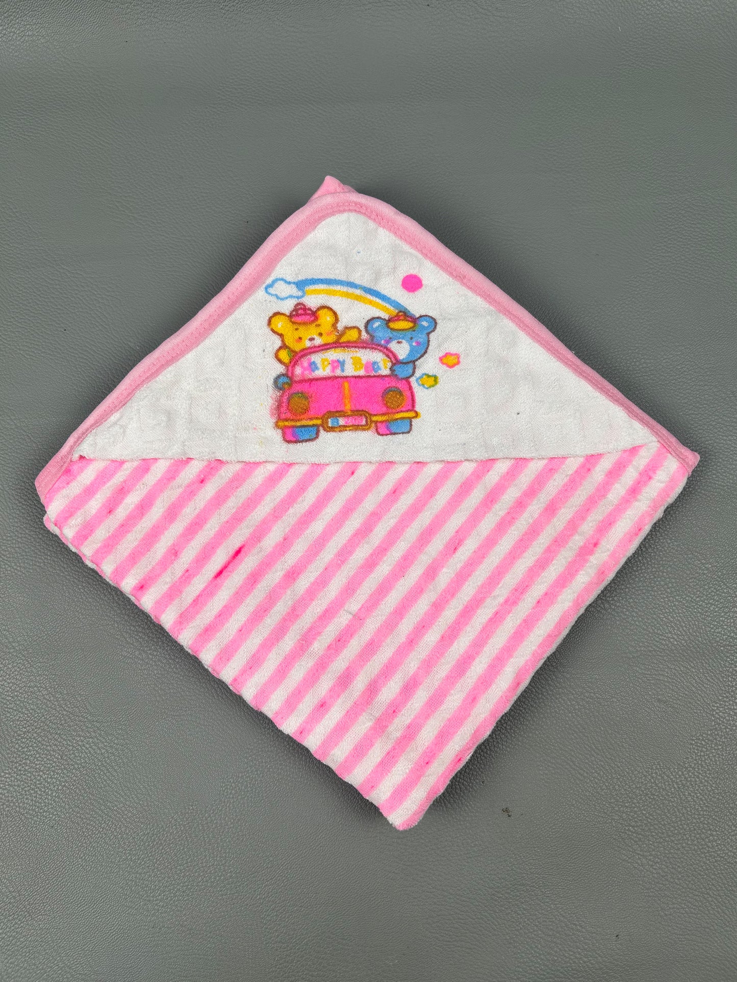 Light Pink Happy Bear Wrapping Sheet For Newborn NWS25