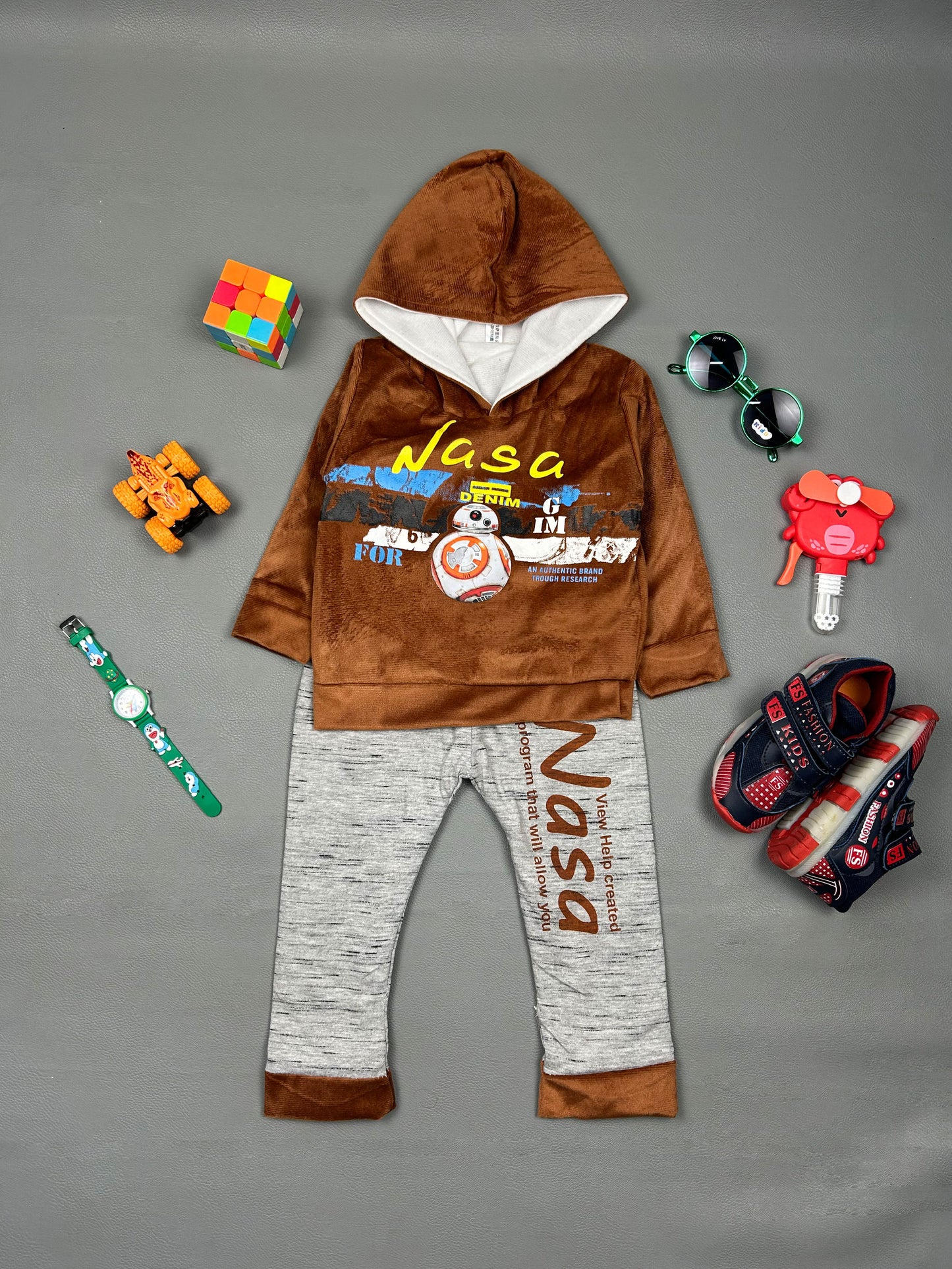 1Yr - 4Yrs Nasa Brown Suit For Kids SG BS173