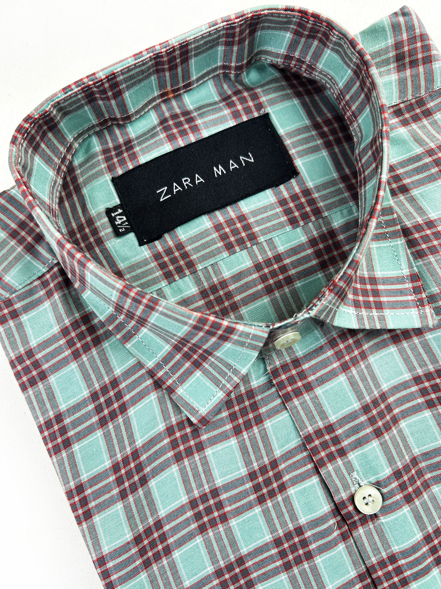 Green Checks Formal Dress Shirt For Men MFS336