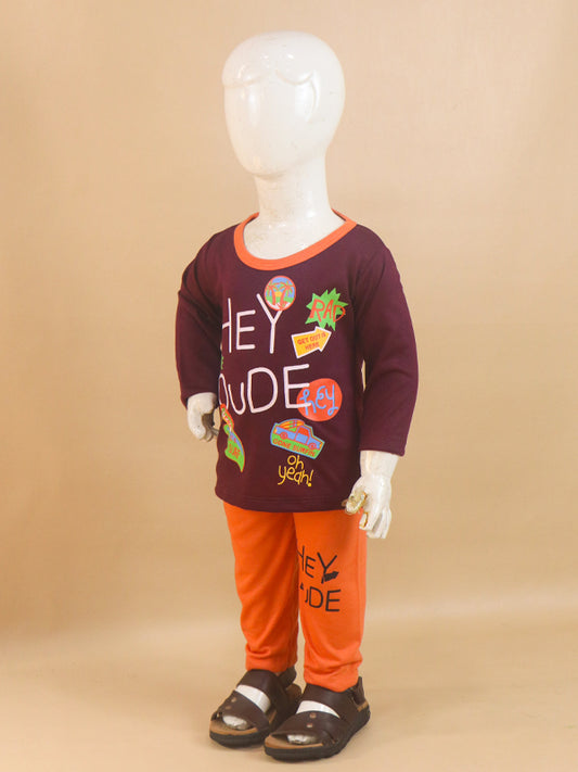 1Yr - 4Yrs Dude Dark Maroon Suit For Kids RG BS69