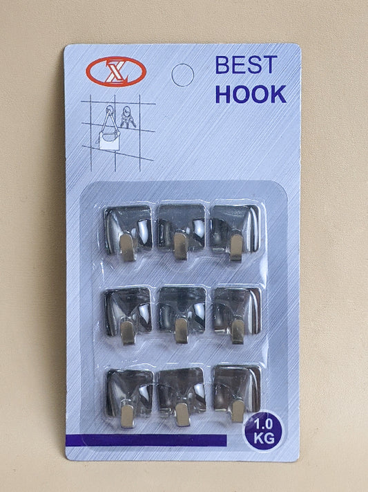 Pack Of 9 Sticky Wall Hooks HK10