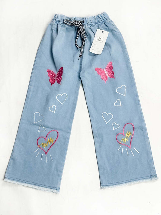 8Yrs - 14Yrs Light Blue Stretchable Denim Jeans For Girls GJ42